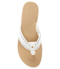Sperry Women's Seafish 3 Perforated Leather Flip Flops
