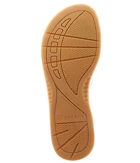 Sperry Women's Seafish 3 Perforated Leather Flip Flops