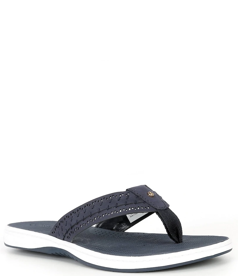 Sperry Women's Seafish 3 Perforated Nubuck Flip Flops