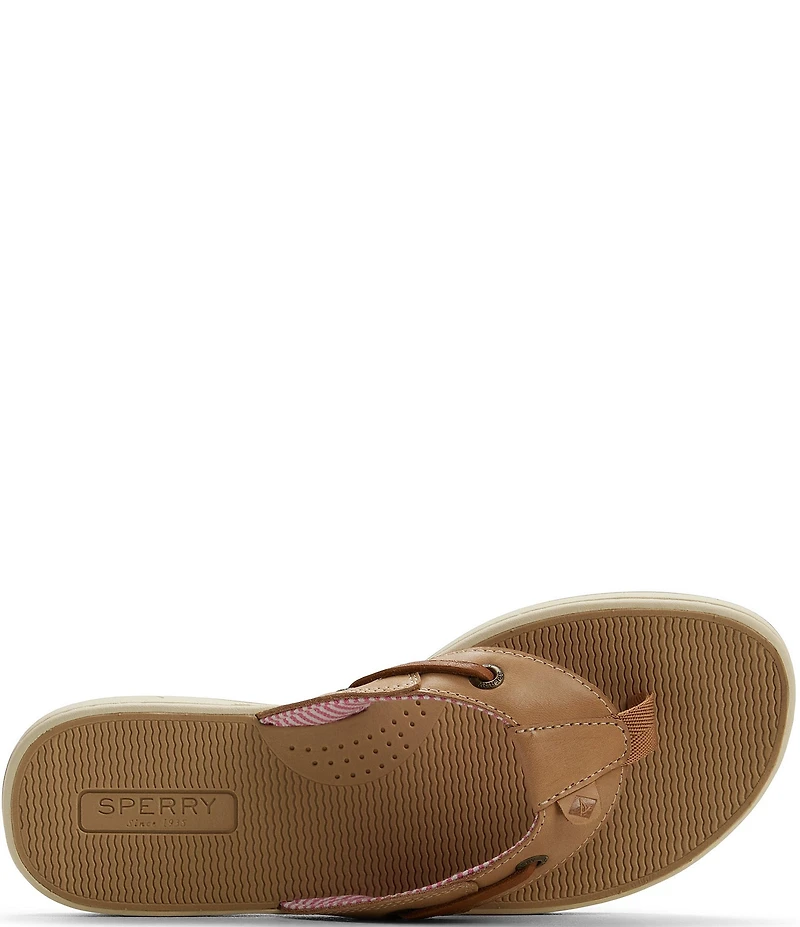 Sperry Women's Seafish Leather Flip Flops