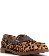 Sperry Women's Seaport Leopard Print Calf Hair Penny Loafers