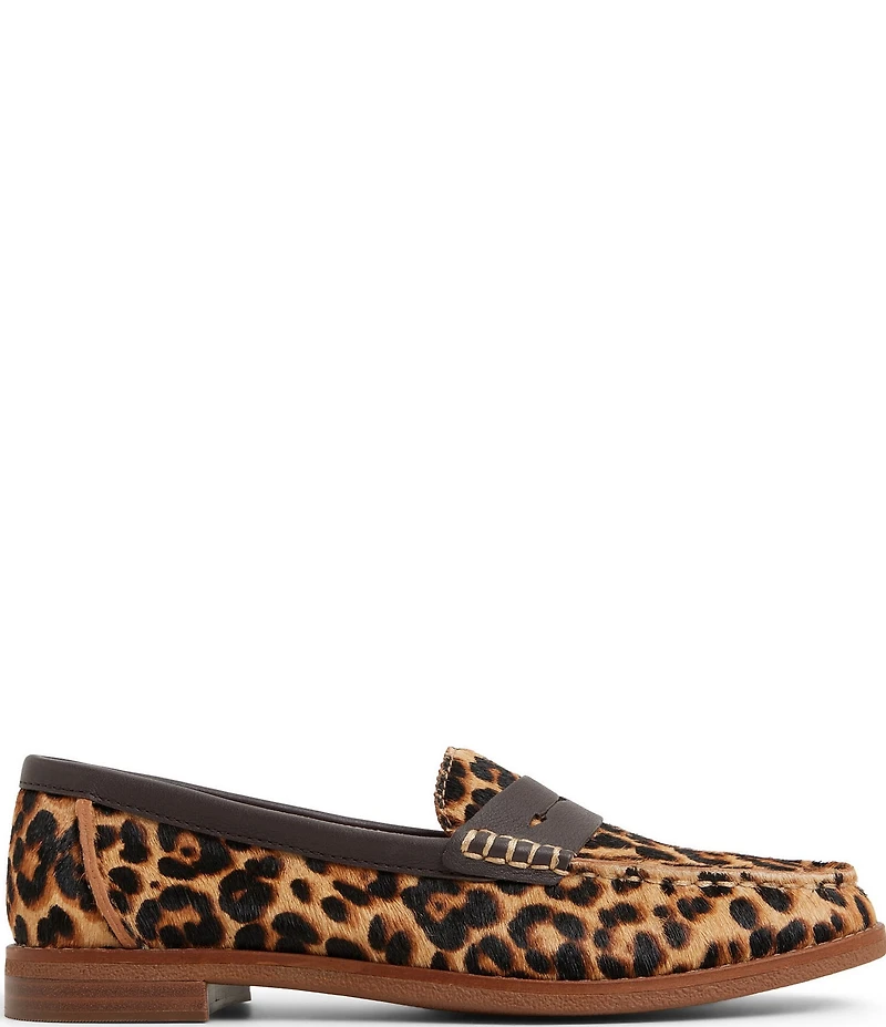 Sperry Women's Seaport Leopard Print Calf Hair Penny Loafers