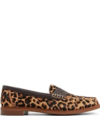 Sperry Women's Seaport Leopard Print Calf Hair Penny Loafers