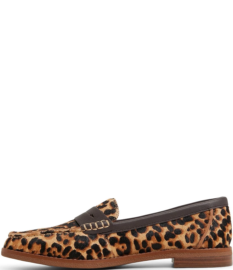 Sperry Women's Seaport Leopard Print Calf Hair Penny Loafers