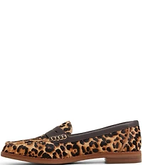 Sperry Women's Seaport Leopard Print Calf Hair Penny Loafers