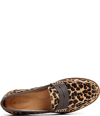 Sperry Women's Seaport Leopard Print Calf Hair Penny Loafers