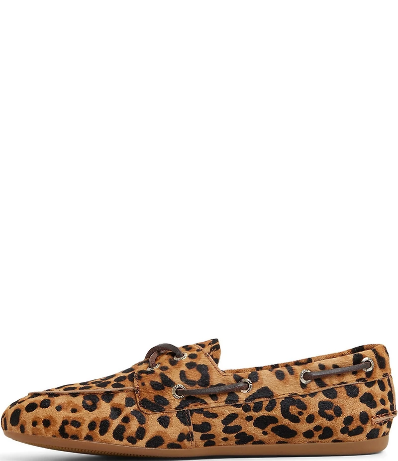 Sperry Women's Slim Boat Leopard Print Calf Hair Boat Shoes