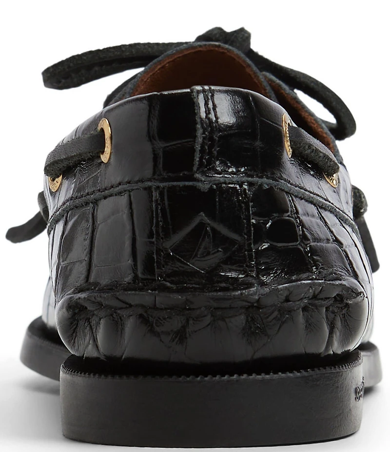 Sperry Women's Top-Sider Authentic Original 2-Eye Crocodile Embossed Leather Boat Shoes