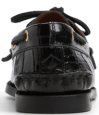 Sperry Women's Top-Sider Authentic Original 2-Eye Crocodile Embossed Leather Boat Shoes