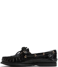 Sperry Women's Top-Sider Authentic Original 2-Eye Crocodile Embossed Leather Boat Shoes