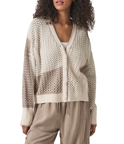 Splendid Addy Knit V-Neck Long Sleeve Button Front Cardigan