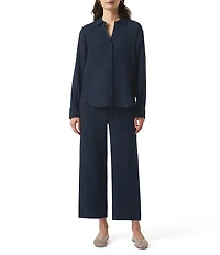 Splendid Adele Point Collar Long Sleeve Button Front Gauze Shirt