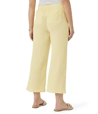 Splendid Adele Drawstring Gauze Cropped Relaxed Wide Leg Pants