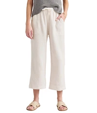 Splendid Adele Drawstring Gauze Cropped Relaxed Wide Leg Pants
