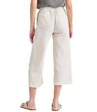 Splendid Adele Drawstring Gauze Cropped Relaxed Wide Leg Pants