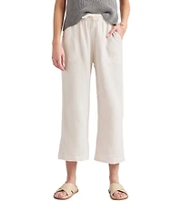 Splendid Adele Drawstring Gauze Cropped Relaxed Wide Leg Pants