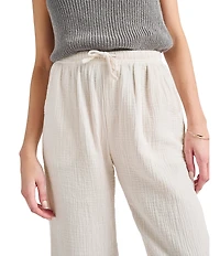 Splendid Adele Drawstring Gauze Cropped Relaxed Wide Leg Pants