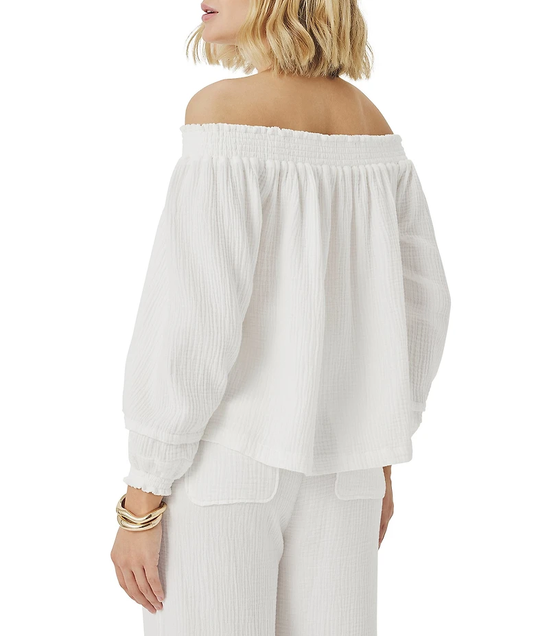 Splendid Adele Gauze Off-The-Shoulder Top