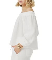 Splendid Adele Gauze Off-The-Shoulder Top
