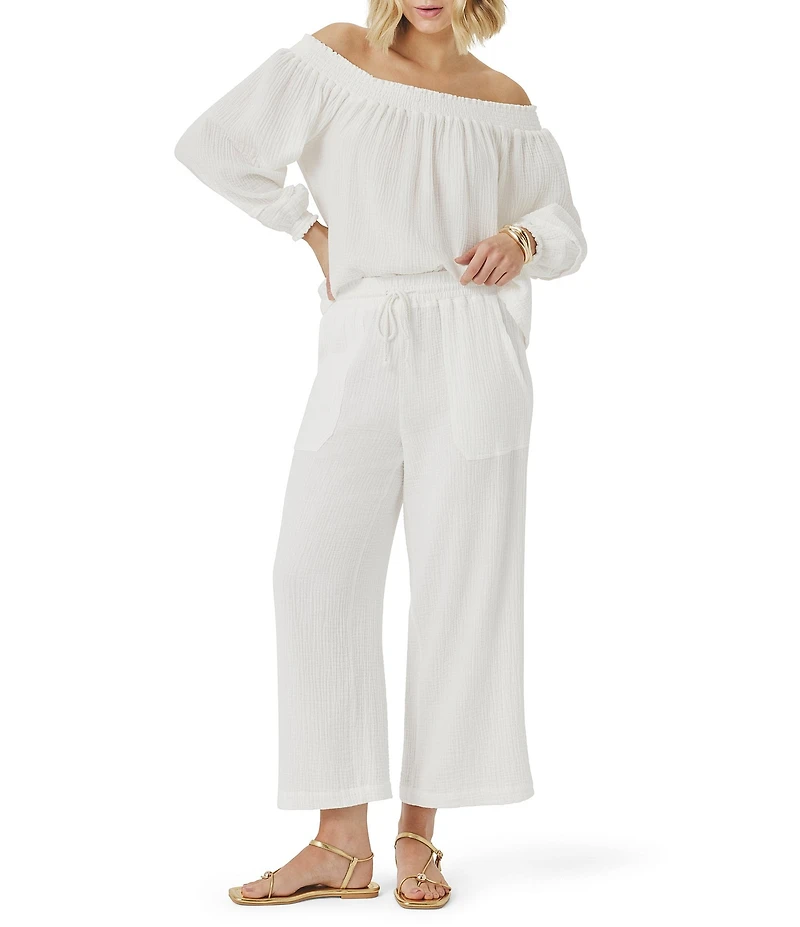 Splendid Adele Gauze Off-The-Shoulder Top