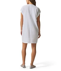Splendid Adele Gauze V-Neck Short Sleeve Shift Dress