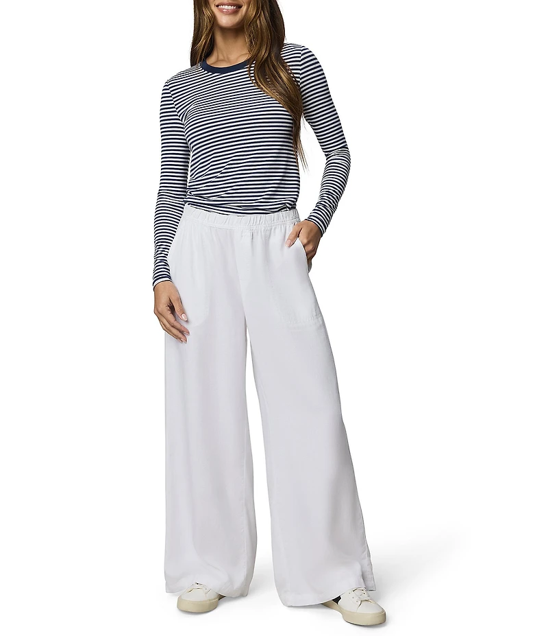 Splendid Adele Linen Blend Palazzo Wide Leg Cropped Pants