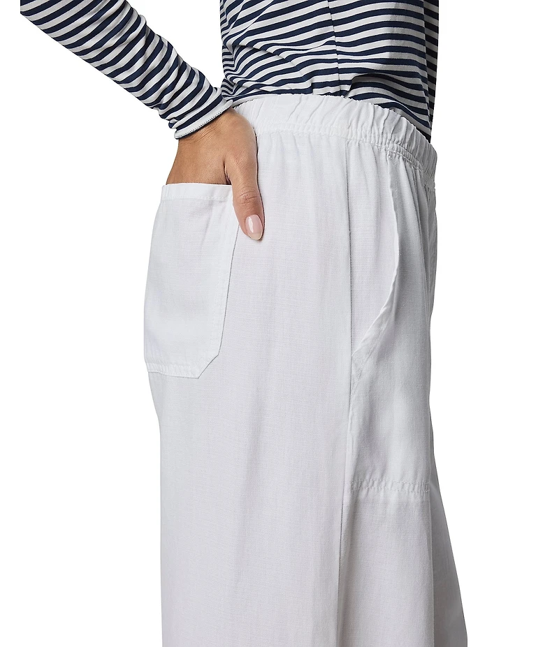 Splendid Adele Linen Blend Palazzo Wide Leg Cropped Pants