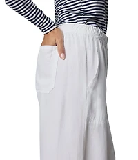 Splendid Adele Linen Blend Palazzo Wide Leg Cropped Pants
