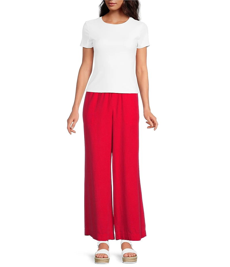 Splendid Adele Linen Blend Palazzo Wide Leg Pants