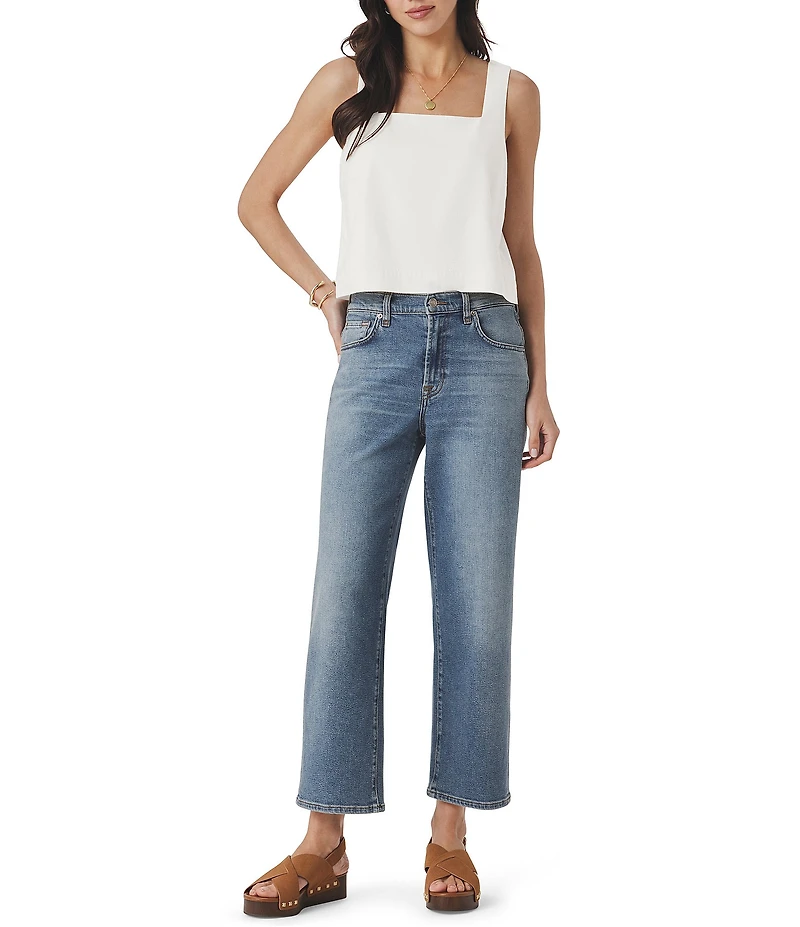 Splendid Adele Linen Blend Square Neck Sleeveless Tank