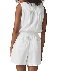 Splendid Adelina Knit V-Neck Sleeveless Romper