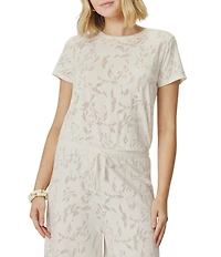 Splendid Air Burnout Knit Crew Neck Short Sleeve Tee