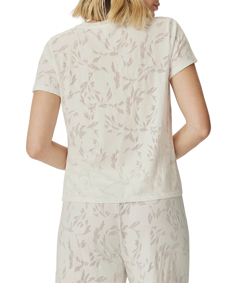 Splendid Air Burnout Knit Crew Neck Short Sleeve Tee