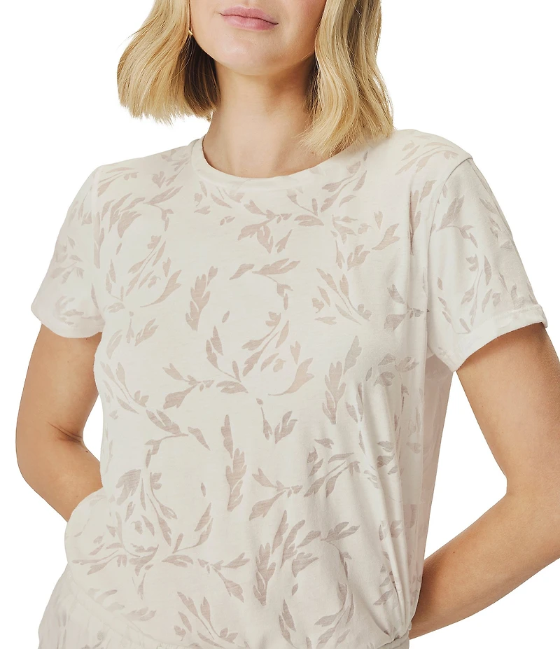 Splendid Air Burnout Knit Crew Neck Short Sleeve Tee