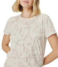 Splendid Air Burnout Knit Crew Neck Short Sleeve Tee