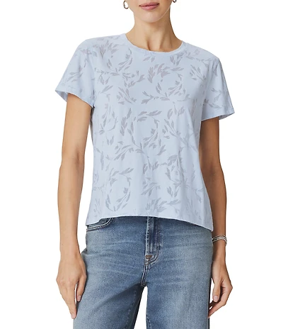 Splendid Air Burnout Knit Crew Neck Short Sleeve Tee