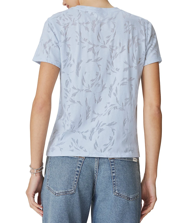 Splendid Air Burnout Knit Crew Neck Short Sleeve Tee