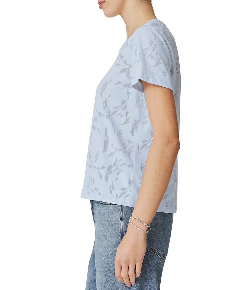 Splendid Air Burnout Knit Crew Neck Short Sleeve Tee