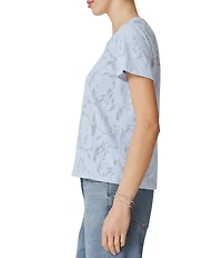 Splendid Air Burnout Knit Crew Neck Short Sleeve Tee