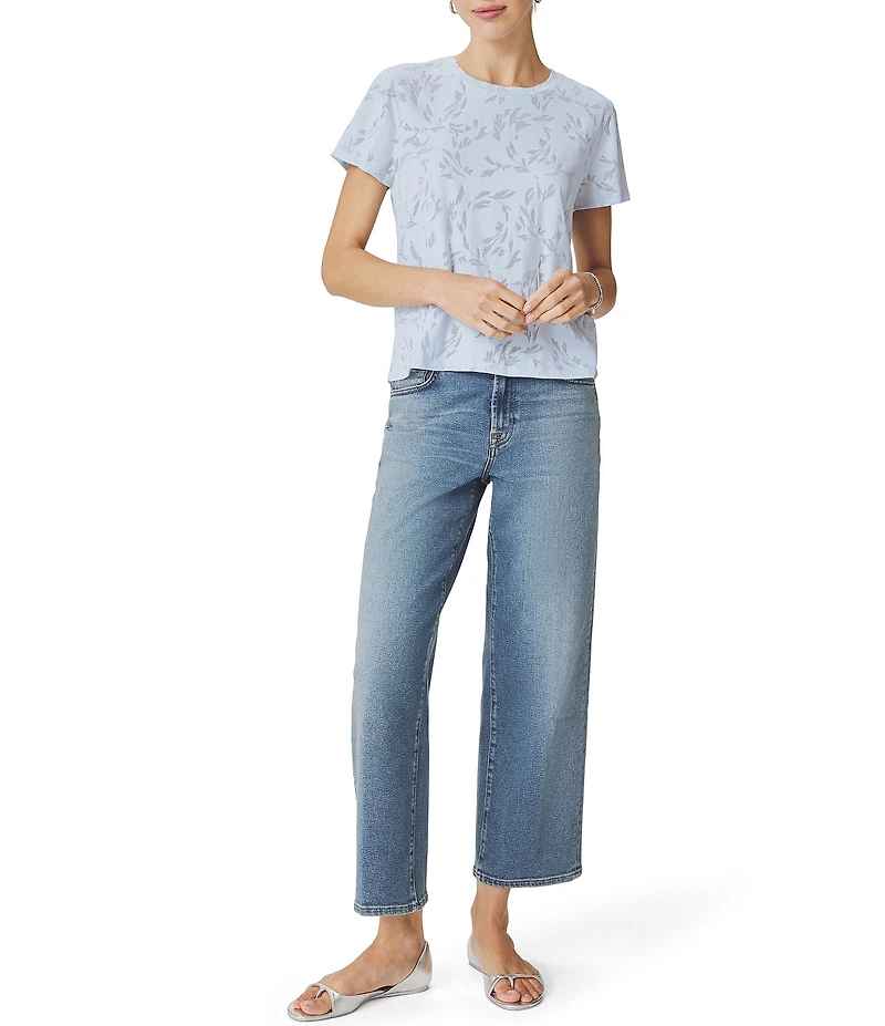 Splendid Air Burnout Knit Crew Neck Short Sleeve Tee