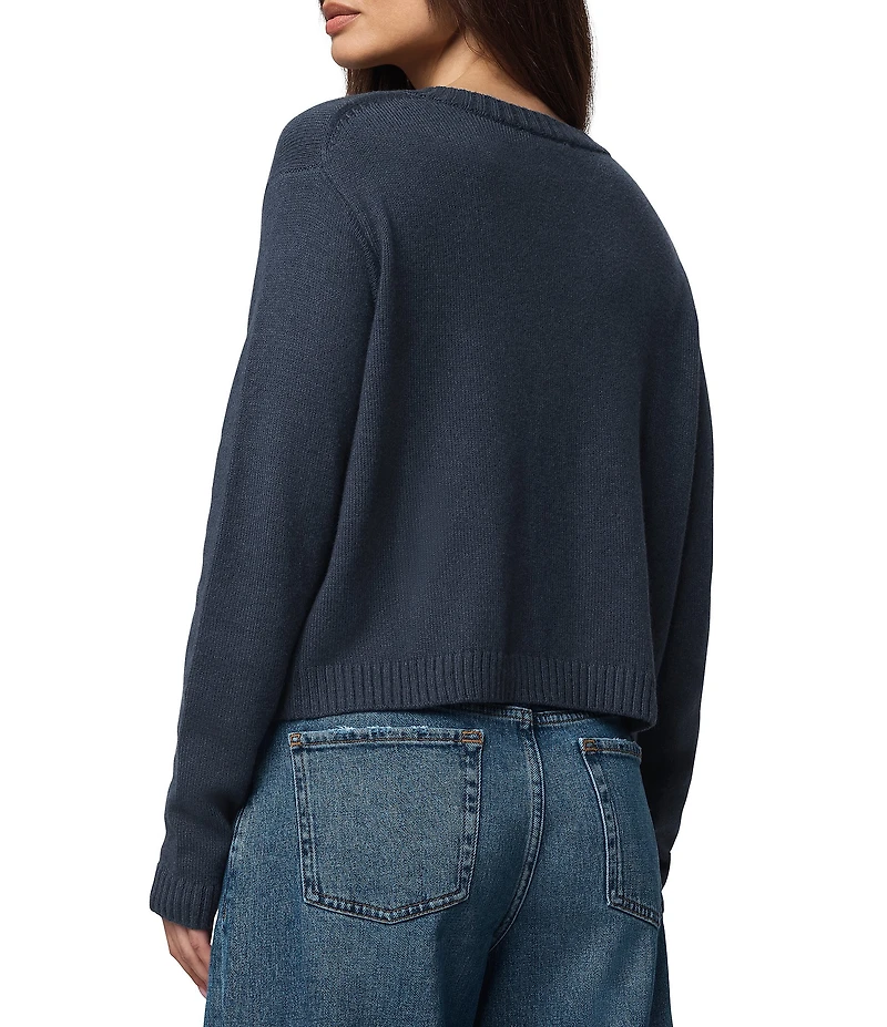 Splendid Amber Knit Round Neck Long Sleeve Cropped Cardigan