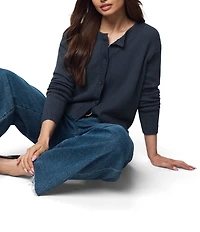 Splendid Amber Knit Round Neck Long Sleeve Cropped Cardigan