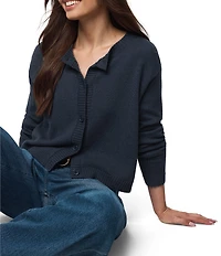 Splendid Amber Knit Round Neck Long Sleeve Cropped Cardigan