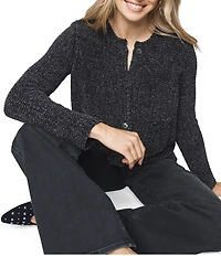 Splendid Andrea Knit Round Neck Long Sleeve Cropped Cardigan