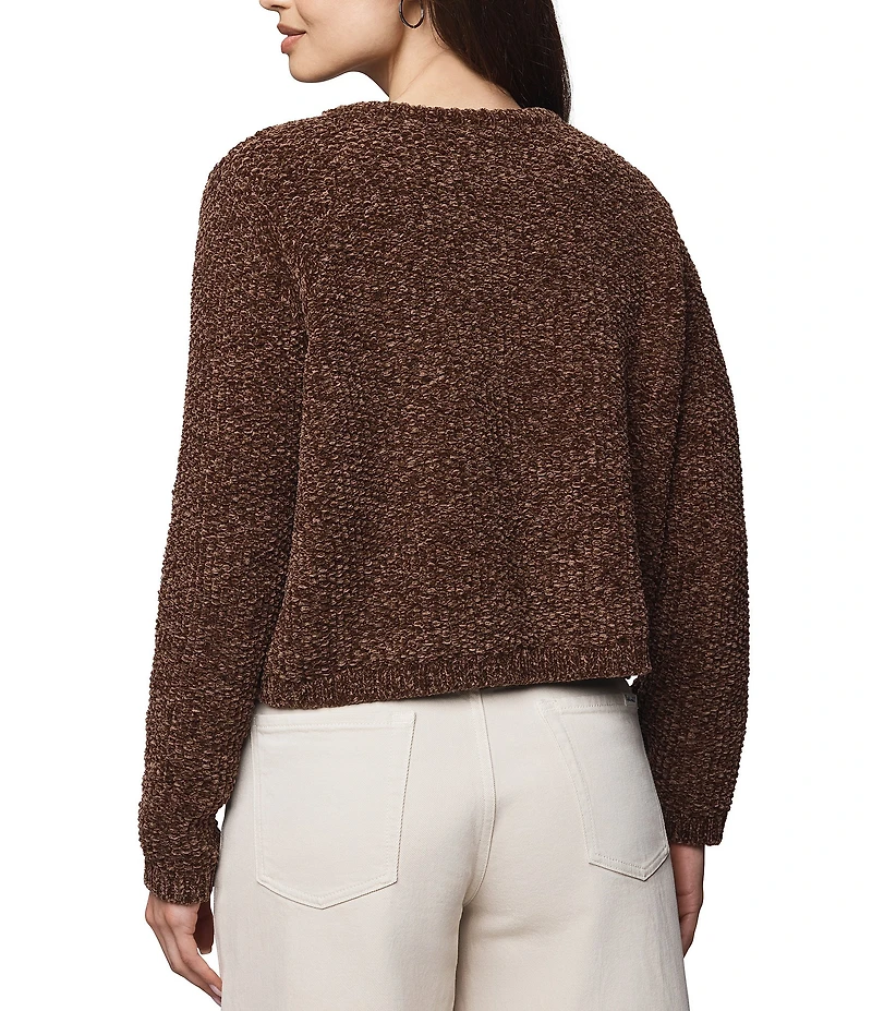 Splendid Andrea Knit Round Neck Long Sleeve Cropped Cardigan