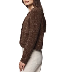Splendid Andrea Knit Round Neck Long Sleeve Cropped Cardigan