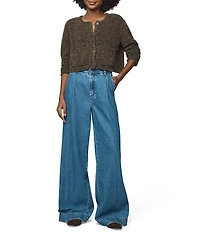 Splendid Andrea Knit Round Neck Long Sleeve Cropped Cardigan