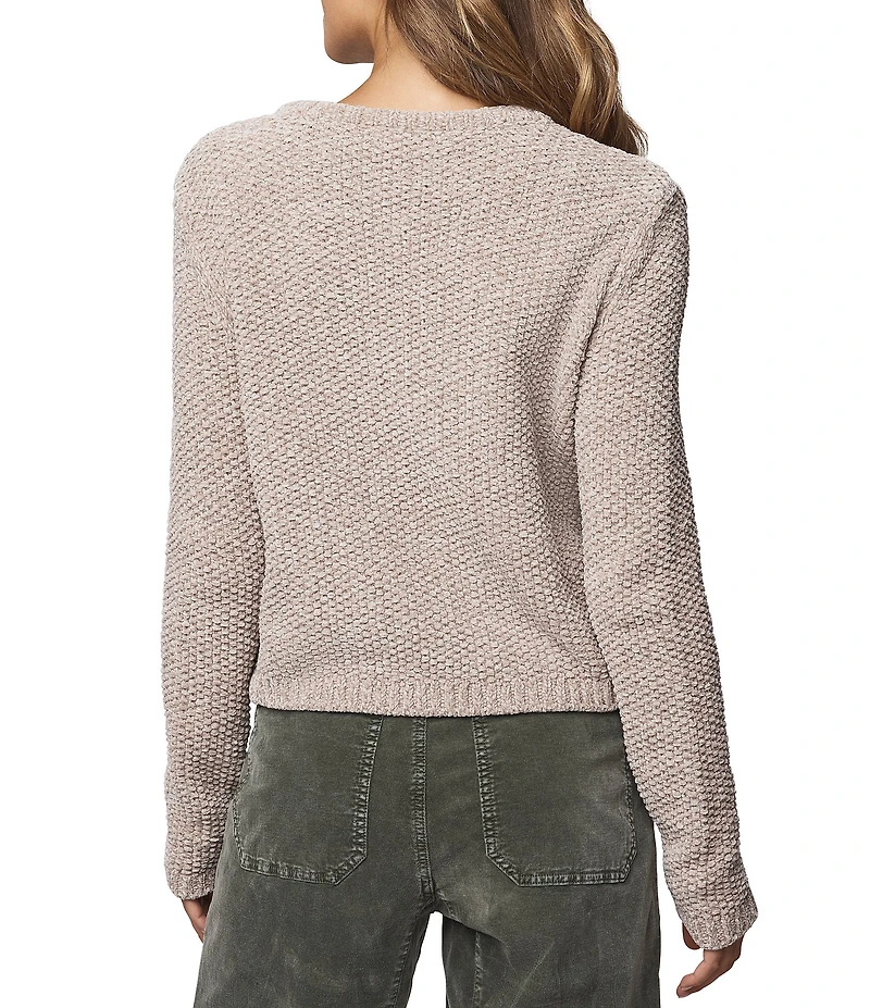Splendid Andrea Knit Round Neck Long Sleeve Cropped Cardigan
