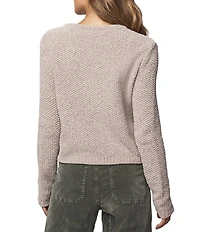 Splendid Andrea Knit Round Neck Long Sleeve Cropped Cardigan