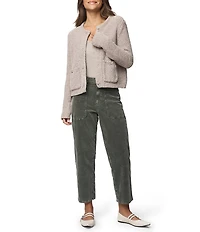 Splendid Andrea Knit Round Neck Long Sleeve Cropped Cardigan